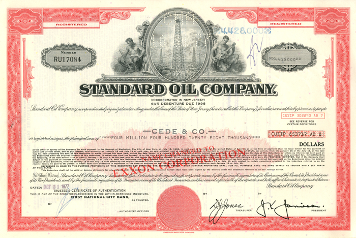 Standard Oil Co. of New Jersey - $4,428,000 Bond